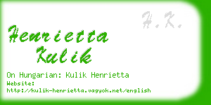 henrietta kulik business card